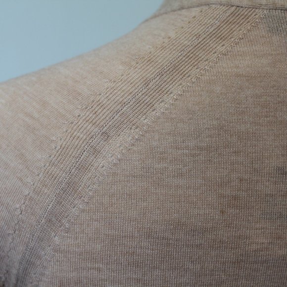 (NWT) Talbots Tan Open Front Cardigan Duster Longline Merino Wool, PS - Picture 9 of 11